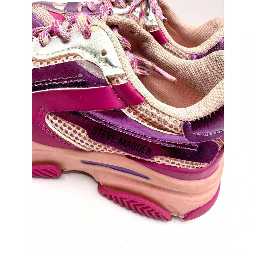 Steve Madden Jpossession JPOS01S7 Girls‎ 13 M Sneaker Pink Low Top Lace Up Shoes